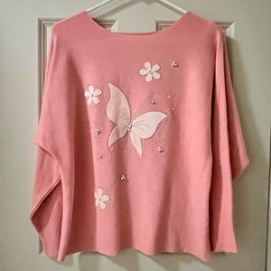 Pink Butterfly Sweater